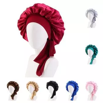 Ночная шапочка для сна, дышащая, уход за волосами, легкая, превосходная, большая, атласная, для салона красоты One Size