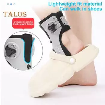 Ночная шина для лечения подошвенного фасциита с надувной воздушной подушкой, регулируемая ночная шина для облегчения тендинита, поддерживающая ортопедическая медицинская шина для ног S Left Foot чёрный