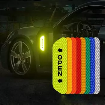 Ночная светоотражающая наклейка на дверь автомобиля, предупреждение об открытии, отражатель, лента, наклейка, автоаксессуары, внешний внутренний отражатель