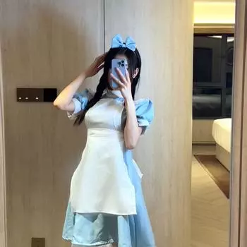 Ночная жизнь нижнее белье Alice fantasy wonderland blue soft voice горничная костюм косплей горничная костюм One size