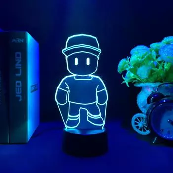 Ночник для игры Stumble Guys, аниме-фигурка, 3D лампа, декор для спальни с изображением монстра, красочное светодиодное освещение для детей, подарок на день рождения