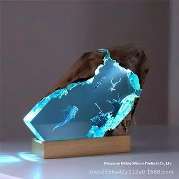 Ночник из смолы лазурь