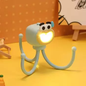 Ночник «Осьминог», мини-регулируемая настольная лампа, портативный светильник для чтения, легко фиксируемый светильник с щупальцами осьминога, настольные забавные детали, игрушечная лампа