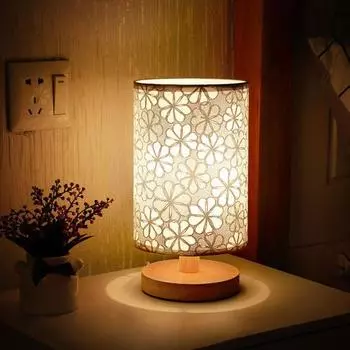 Ночник Прочное мягкое освещение Plug-and-Play Прикроватный светильник Спальня Гостиная Цилиндр Светодиодный ночник Настольная лампа Принадлежности для спальни Plum Blossom