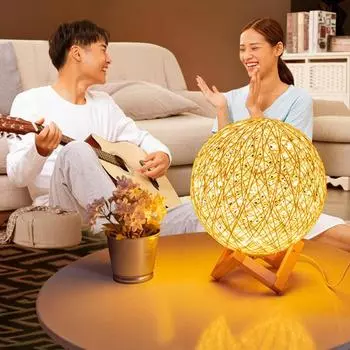 Ночник с деревянной основой, регулируемый дизайн, энергосберегающий, питание от USB, без мерцания, мягкий свет, ночник, украшение для рабочего стола светло-желтого