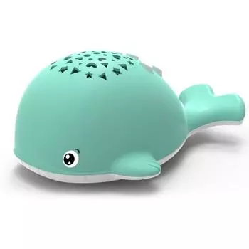 Ночник с изображением Кита, детский светящийся игрушечный проектор, музыкальный плеер, лампа для проектора, детская светодиодная лампа для сна, детская обучающая машина зелёный