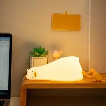 Ночник с изображением утки и животного, очаровательный внешний вид, с регулируемой яркостью, без мерцания, перезаряжаемый держатель для телефона, светодиодный прикроватный светильник Duck