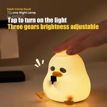 Ночник с мягким свечением, без мерцания, с рисунком животных, с регулируемой яркостью, мягкий силиконовый детский светодиодный прикроватный светильник с таймером A