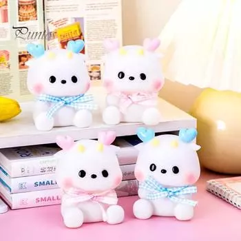 Ночник с мультяшным драконом, очаровательный внешний вид, мерцающий светодиодный светильник на батарейках, бесплатная светодиодная прикроватная лампа, украшение для рабочего стола синий