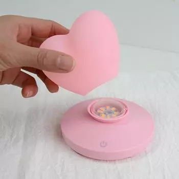 Ночник с сердечком любви, без мерцания, на батарейках, неяркий декоративный 3D прикроватный светильник с сердечком любви, украшение для стола розовый