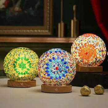 Ночник широкого применения, украшение стола, красочный привлекательный ночник в богемном стиле, поставка для гостиной синий