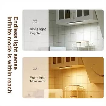 Ночник, светодиодный светильник под шкафом, датчик движения, светильник для шкафа, USB аккумуляторная лампа для кухонного освещения