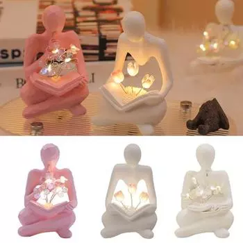 Ночник-тюльпан, светодиодный прикроватный светильник, немерцающий мягкий свет, ручной работы, цветок, настольная лампа, украшение для спальни A