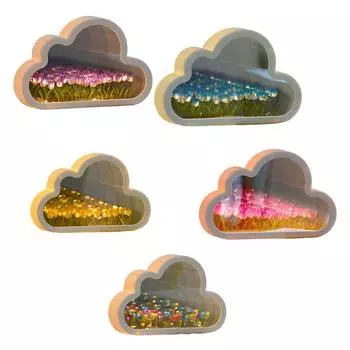 Ночник-тюльпан своими руками, зеркало в форме облака, имитация цветка, спальная настольная лампа, домашняя спальня жёлтый