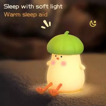 Ночник в виде цыпленка в виде животного, сенсорное управление, мягкий свет, защита глаз, умный зелёный