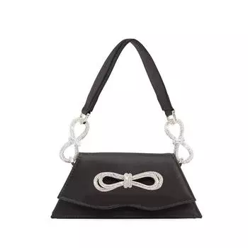 Ночной клатч с вышивкой Crystal Shining, роскошные дизайнерские сумки через плечо с серебряным бантом