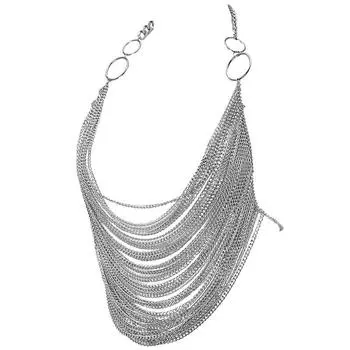 Ночной клуб панк-стиль цепочка на шею сексуальная подвязка для чулок декоративная цепочка ручная работа ювелирная цепочка серебряный