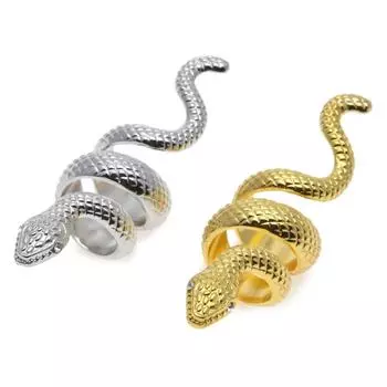Ночной клуб в стиле панк для мужчин и женщин в форме змеи, сплав, кольцо на палец, ювелирное изделие, подарок на день рождения US 8 серебряный