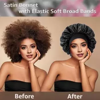 Ночной колпак с эластичной широкой лентой, очень большой спальный атласный капор, гладкий, высокой плотности, женские косички, вьющийся, ночная шапочка для сна для домашнего салона хаки