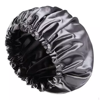 Ночной колпак с атласной подкладкой, удобный ночной колпак для сна чёрный