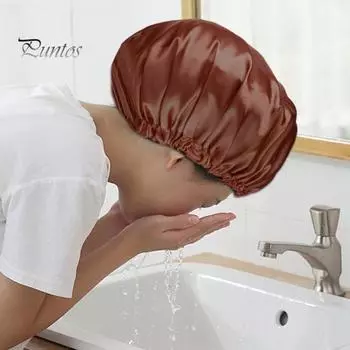 Ночной колпак с резинкой, двухслойный, очень большой, атласный, гладкий, высокой плотности, женский, с косичками, вьющийся, ночной колпак для сна для домашнего салона красный