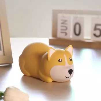 Ночной кормящий милый прикроватный силиконовый ночник SALUOKE непрямой с ночным USB-перезаряжаемым ночным столиком для младенцев, интерьерный лечебный светильник для собак, свет,