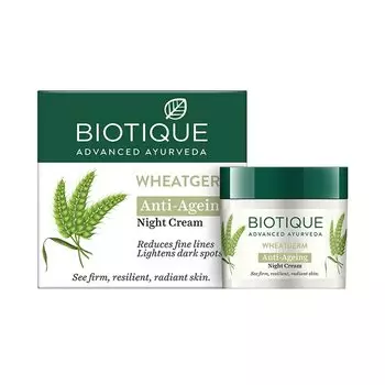 Ночной крем для лица с ростками Пшеницы (50 г), Bio Wheatgerm Night Cream, Biotique 50g