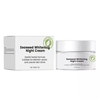 Ночной крем с питательным эффектом и смягчающим эффектом для лица. Увлажняющий и увлажняющий ночной крем с морскими водорослями. One Size