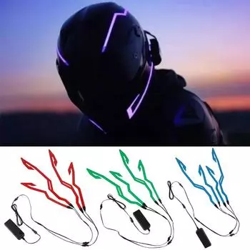 Ночной свет Наклейка Холодная световая полоса Универсальные аксессуары для шлема Водонепроницаемые велосипедные предупреждающие огни Мигалка Мотоциклетный шлем Светодиодный фонарь Ремонт Red