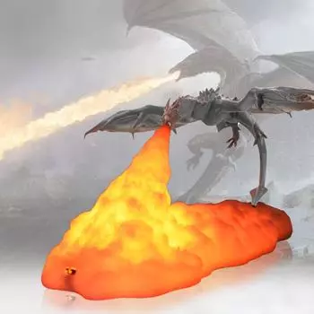 Ночной светильник 3D «Огнедышащий дракон» — светодиодная перезаряжаемая настольная лампа и детский подарок 1W