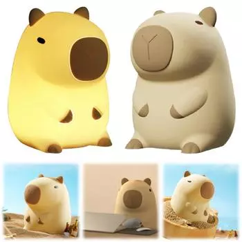 Ночной светильник Capybara Cartoon Pat Light 2 Gear Dimmable Bedside Lamp USB Charger Baby Night Light for Home Bedroom Decor