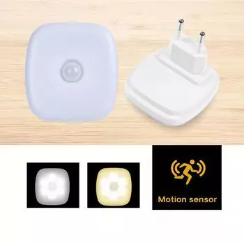 Ночной Светильник Датчик Движения EU Plug Светодиодные Лампы Детский Ночной Светильник Беспроводной Ночной Светильник Для Туалета Прикроватный Стол Спальня Прихожая EU