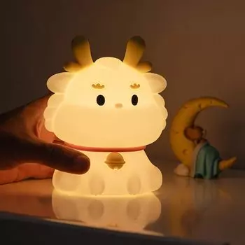 Ночной светильник для детской комнаты, силиконовый светильник в виде животного, ночник для малышей, USB-лампа в виде дракона, силиконовый светильник для сна, ночник для украшения детской комнаты, ночник для гостиной, учебы