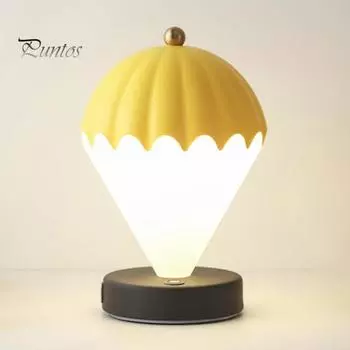 Ночной светильник для спальни с мягким свечением, USB-перезаряжаемый, 3 цвета, регулируемая яркость, ночник в виде воздушного шара, украшение для рабочего стола жёлтый