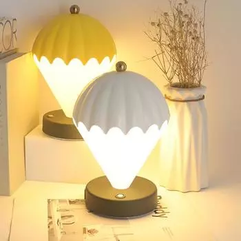 Ночной светильник для спальни с мягким свечением, USB-перезаряжаемый, 3 цвета, регулируемая яркость, ночник в виде воздушного шара, украшение для рабочего стола чёрный