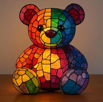 Ночной светильник Dog Series Art, французская лампа, лампа Corgi, настольный ночник с витражной смолой, светодиодный столик для милых питомцев, винтажный декор для дома в виде животных One Size