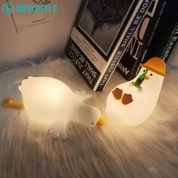 Ночной светильник Duck Night Light с 3 уровнями регулировки яркости и таймером, перезаряжаемый прикроватный светильник с сенсорным управлением для детской комнаты