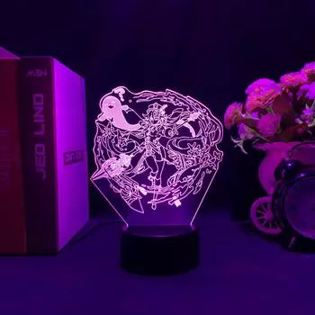 Ночной светильник Genshin Impact Hu Tao, изменяющая цвета, лампа, крутой подарок для поклонников Genshin Impact