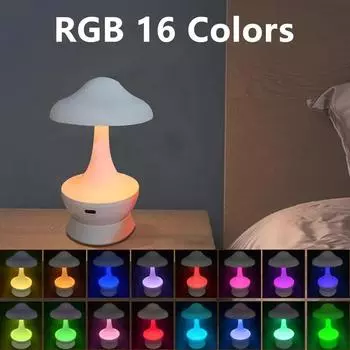Ночной светильник, грибовидный светильник, сенсорная лампа с регулируемой яркостью, переносная настольная лампа, перезаряжаемая через USB, ночник для Хэллоуина
