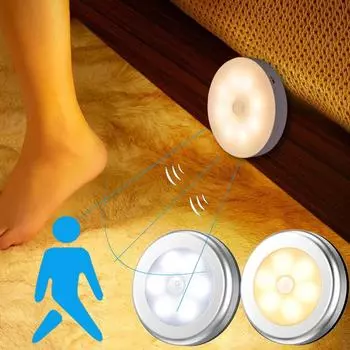 Ночной светильник, интеллектуальный, индукционный, с человеческим телом, прикроватный, небольшой, ночник, аварийный, автоматический, для шкафа, светодиодный светильник для гардероба A Warm light белый