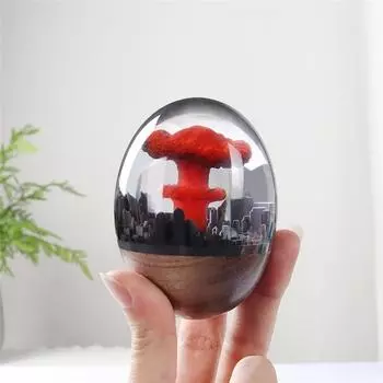 Ночной светильник из смолы в виде грибовидного облака с атомным взрывом красный