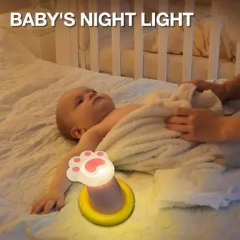 Ночной светильник «кошачья лапка» с таймером автоматического выключения, мягкий свет, без мерцания, с регулировкой яркости, милый