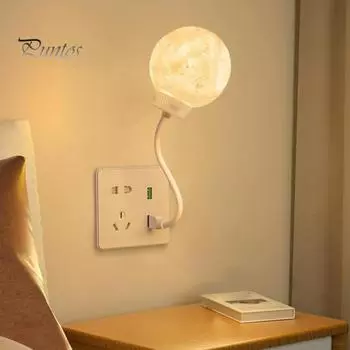 Ночной светильник «Луна» с голосовым управлением, мягкий свет без мерцания, регулируемая яркость, питание от USB, энергосберегающий ночник с голосовым управлением A