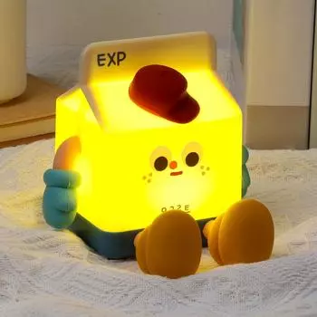 Ночной светильник Milk Box, забавная ночная лампа с регулируемой яркостью, сенсорный пульт управления, перезаряжаемый через USB, силиконовый детский светильник с таймером на 30 секунд, декор для спальни