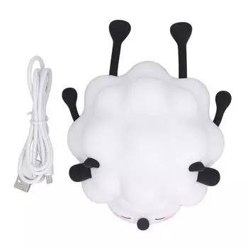 Ночной светильник Милый мультфильм Моделирование овец Три скорости освещения Забота о глазах Перезаряжаемый 1200 мАч Белый чёрный