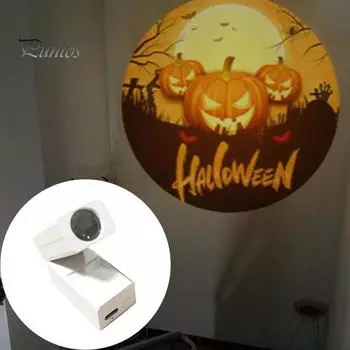 Ночной светильник на Хэллоуин, проекционная лампа, магнитная присоска, многотематическая проекционная лампа «Земля, Луна», реквизит для фотографий чёрный