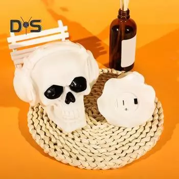 Ночной светильник на Хэллоуин, тыква, призрачный череп, светодиодный ночник, светящееся украшение для комнаты на Хэллоуин, центральный элемент для фотосъемки E