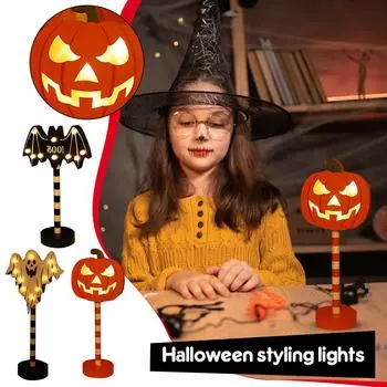 Ночной светильник на Хэллоуин, украшение на Хэллоуин, светодиодный светильник-призрак, светящийся ночник, украшение со съемным основанием, принадлежности для вечеринок на Хэллоуин, карнавалы в помещении One Size