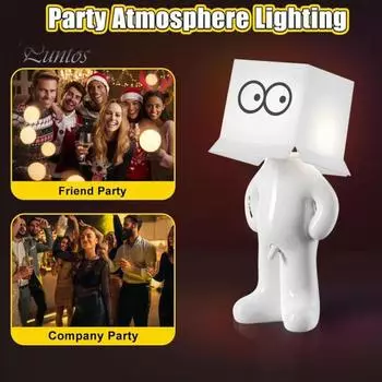 Ночной светильник, настольная лампа с регулируемой яркостью, мягкое свечение, защита глаз, перезаряжаемая, забавная светодиодная лампа на прикроватной тумбочке, украшение C белый