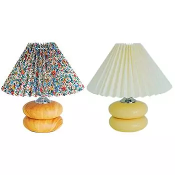 Ночной светильник, небольшой ночник, плиссированный абажур, лампа для чтения для домашнего декора B